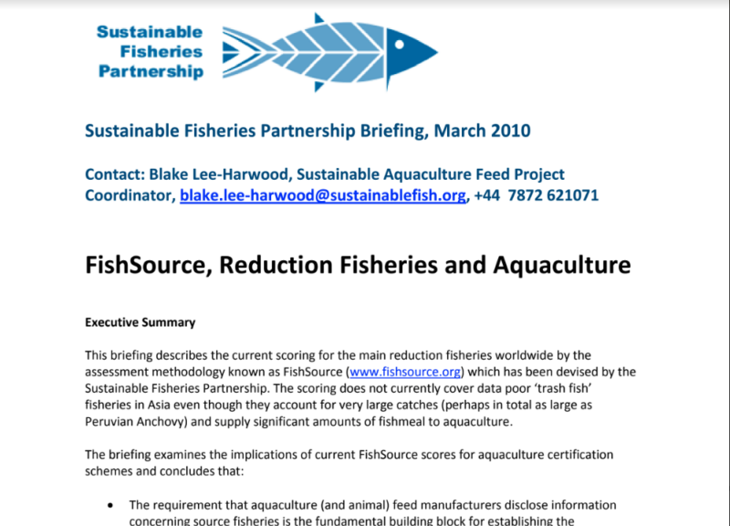 Sesión informativa sobre la reducción de la pesca en 2010
